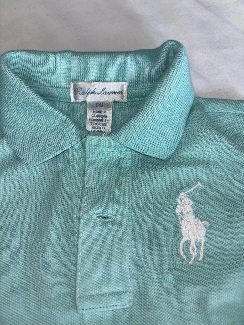 Ralph Lauren Light Mint Polo Romper